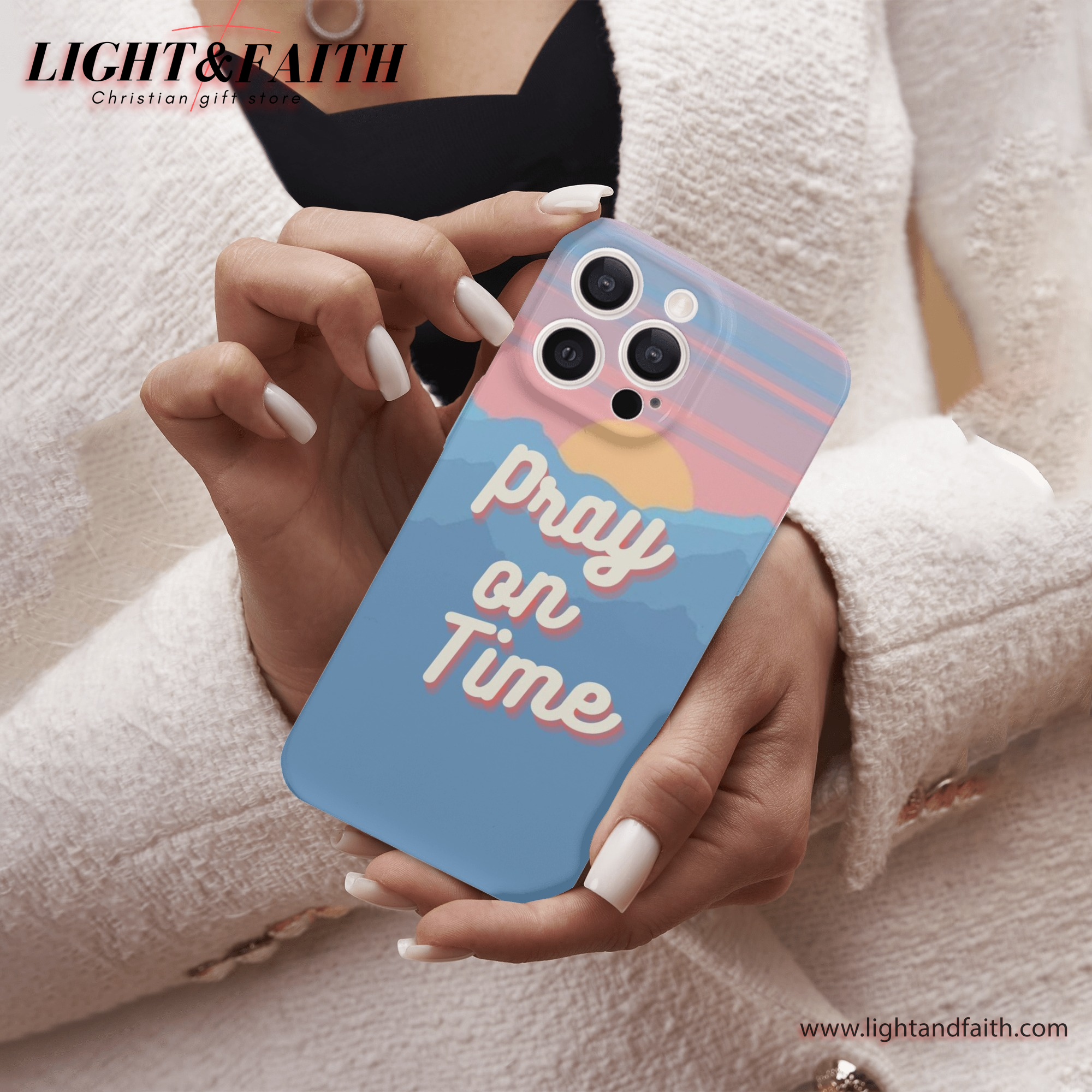 Pray On Time Phone Case, Christian Phone Case, Bible Verse Phone Case, Religious Gift, PCLAF52